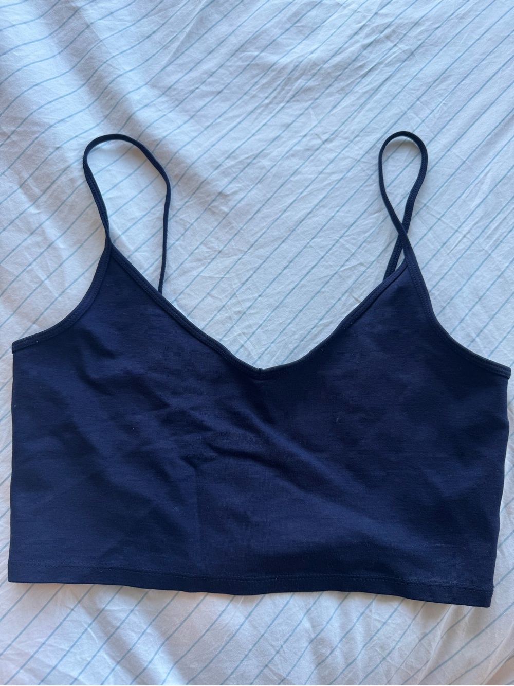Sunday Best / Aritzia Women's Navy Cropped Tank Top - Picture 3 of 3